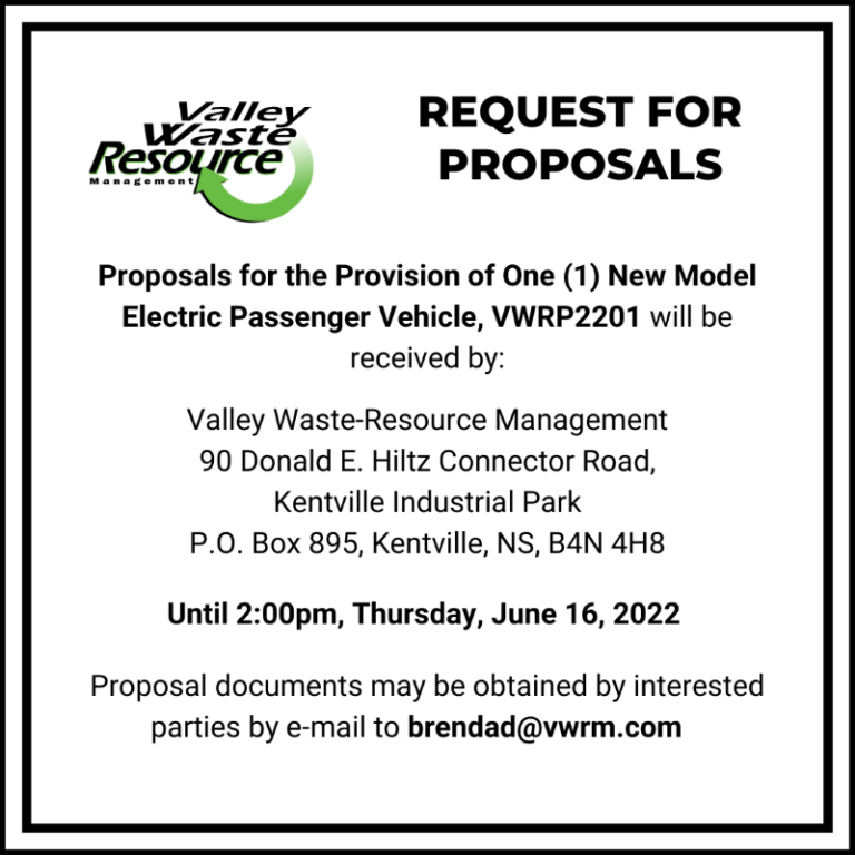 Request for Proposal Electric Vehicle - Valley Waste-Resource Management